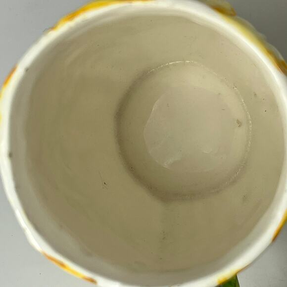 Set 4 Lefton China Yellow Cabbage Rose Coffee Mugs Retired Vtg Rare POOR 7057 - Picture 9 of 16